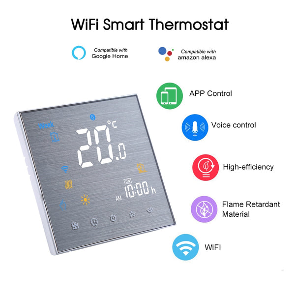 Smart Thermostat WiFi for Water Heating Floors Gas Boiler Thermostat Temperature Controller Voice Control with Google Home