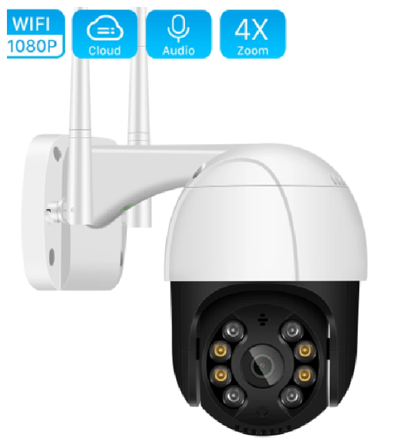 Sensor Size - 1080 No SD Card 1080P PTZ Wifi IP Camera Outdoor 4X Digital Zoom AI Human Detect Wireless Camera H.265 P2P ONVIF Audio 2MP Security CCTV Camera, - China / US Plug