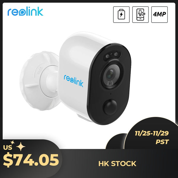 Reolink Argus 3 4MP IP WiFi Security Camera Outdoor Battery Power Human&Car Detection Color Night PIR 2-way Audio Surveil Camera